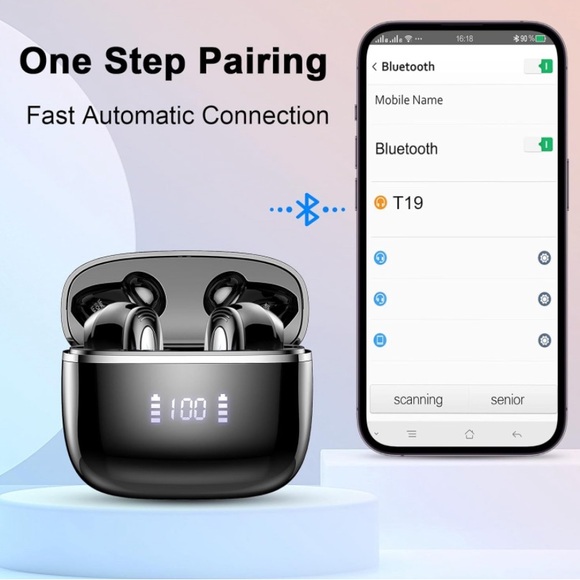 Wireless Earbud, Bluetooth Headphones 5.3 Built in 4 ENC, GREEN - Picture 5 of 13